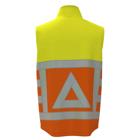 Bestex Softshell Bodywarmer Verkeersregelaar RWS BWVKR100. Kleur: Fluor Oranje / Fluor Geel