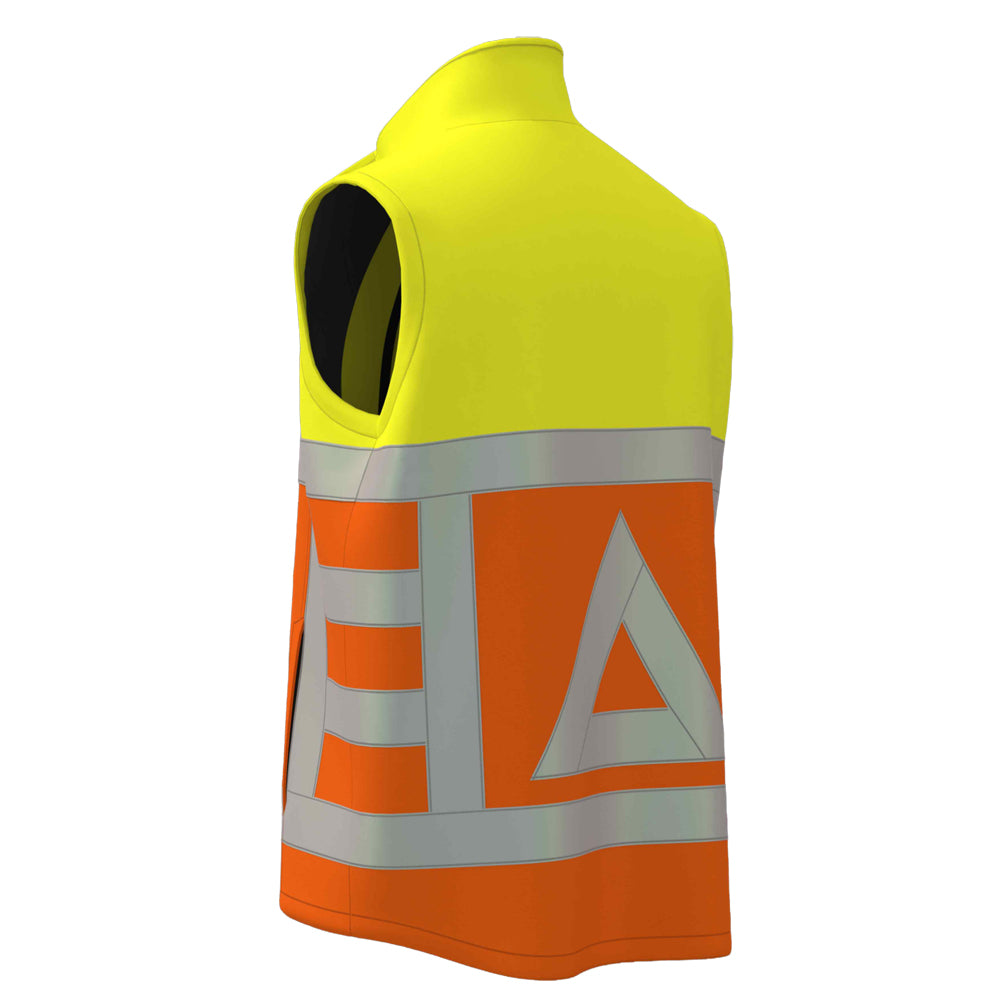 Bestex Softshell Bodywarmer Verkeersregelaar RWS BWVKR100. Kleur: Fluor Oranje / Fluor Geel