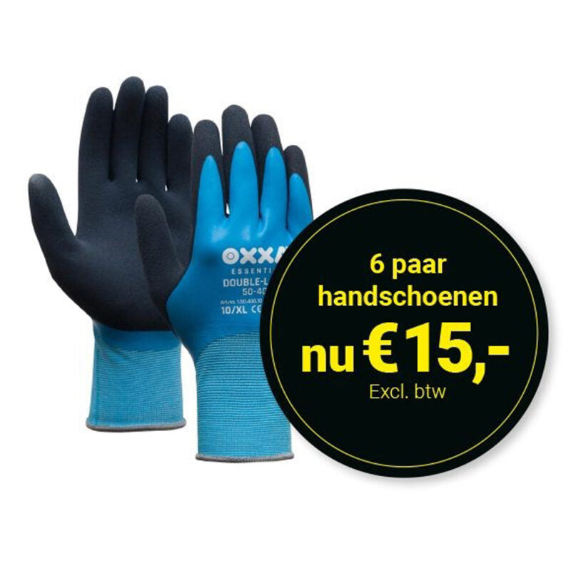 *ACTIE* 6 Paar OXXA Double-Latex 50-400 Handschoen