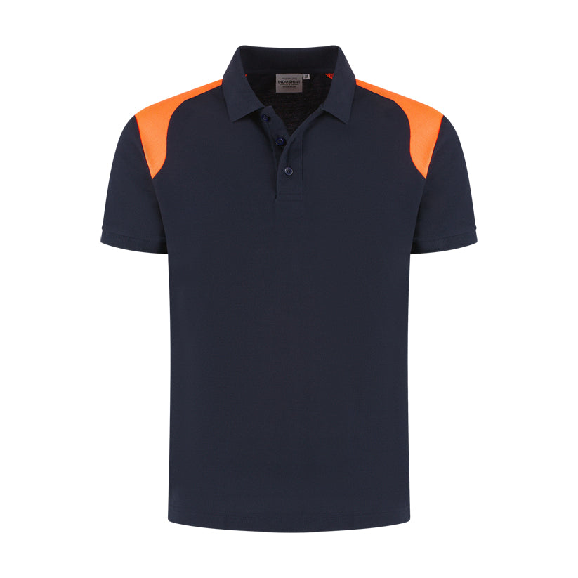 Indushirt Poloshirt PRO LIJN PP200 Marine / Oranje