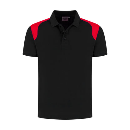 Indushirt Poloshirt PRO LIJN PP200 Zwart / Rood