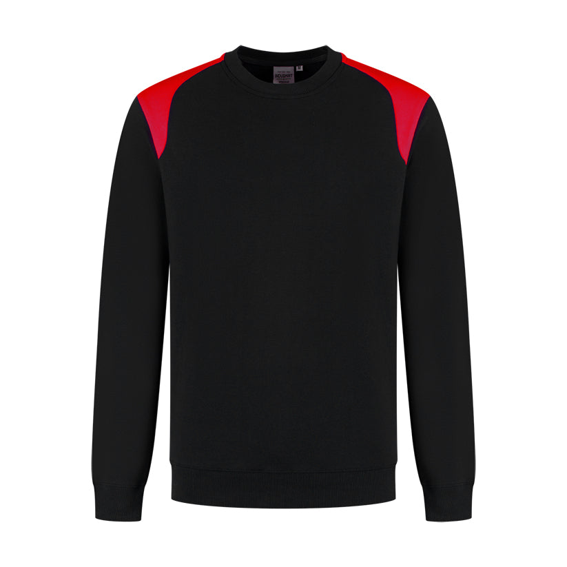 Sweater ronde hals Indushirt PRO LIJN SRP300 Zwart / Rood