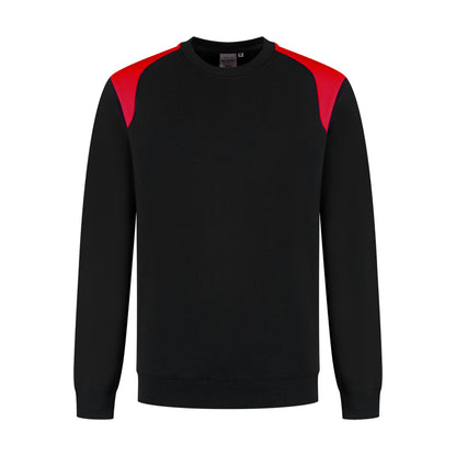Sweater ronde hals Indushirt PRO LIJN SRP300 Zwart / Rood