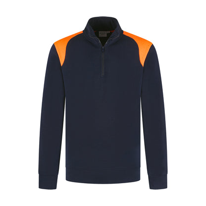 Indushirt Zipsweater PRO LIJN ZSP300 Marine / Oranje