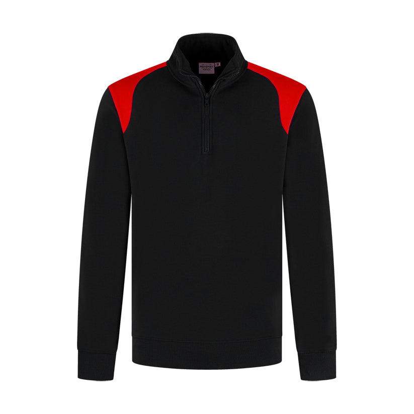 Indushirt Zipsweater PRO LIJN ZSP300 Zwart / Rood