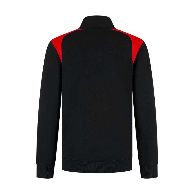 Indushirt Zipsweater PRO LIJN ZSP300 Zwart / Rood