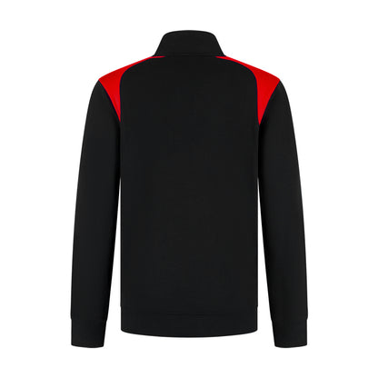 Indushirt Zipsweater PRO LIJN ZSP300 Zwart / Rood