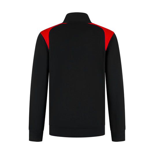 Indushirt Zipsweater PRO LIJN ZSP300 Zwart / Rood