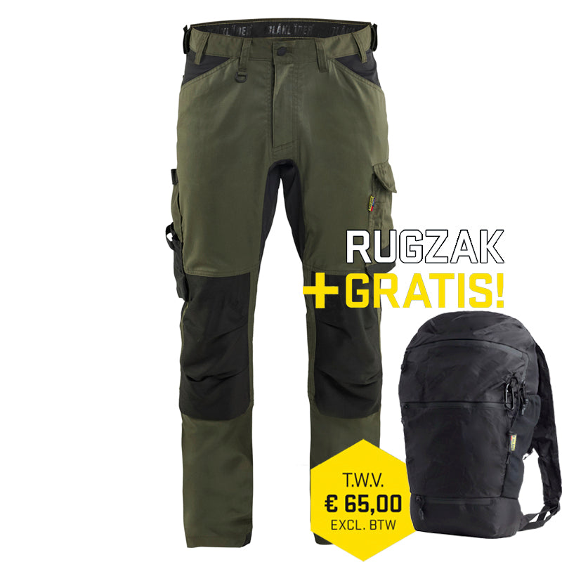 Blaklader 1751 Worker 2-wegstretch Donker  Herfstgroen / Zwart