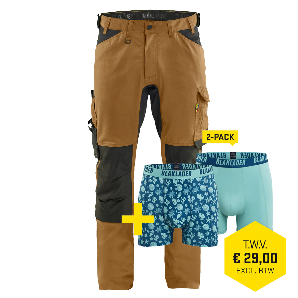 Blaklader 1751 1832 Werkbroek 2-weg Stretch Nougat / Zwart