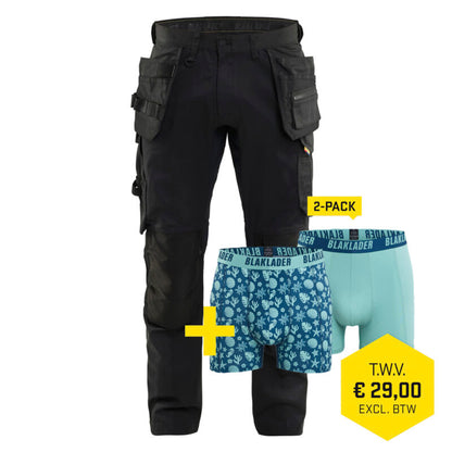 Blaklader 1750 1832 Werkbroek 2-weg stretch met gereedschapszakken + GRATIS 2-PACK BOXERSHORTS