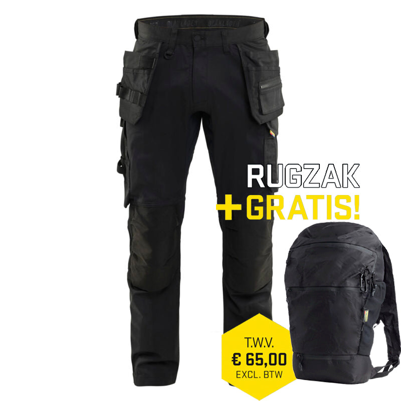 Blaklader 1750 1832 Werkbroek 2-weg stretch met gereedschapszakken Zwart