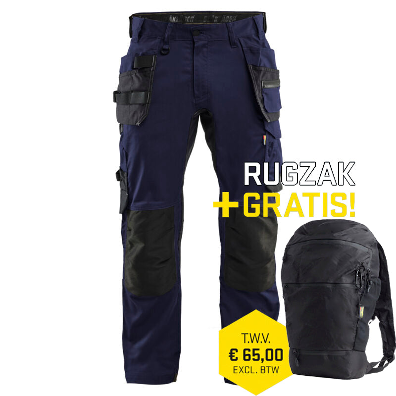 Blaklader 1750 1832 Werkbroek 2-weg stretch met gereedschapszakken Donker Marineblauw