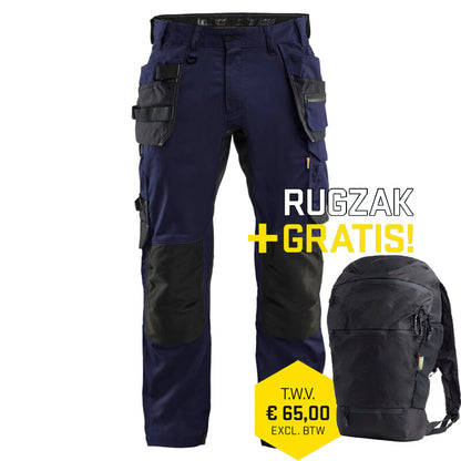 Blaklader 1750 1832 Werkbroek 2-weg stretch met gereedschapszakken Donker Marineblauw