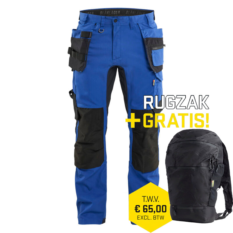 Blaklader 1750 1832 Werkbroek 2-weg stretch met gereedschapszakken Kobaltblauw / Zwart