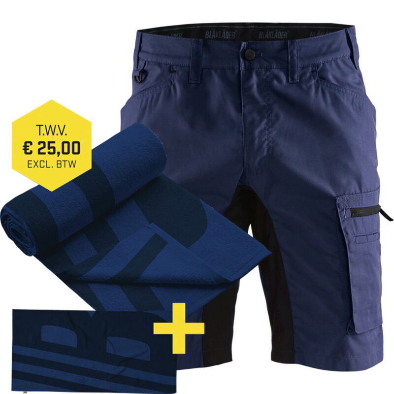 Blaklader Bermuda 1449 Service Stretch + GRATIS Strandhanddoek