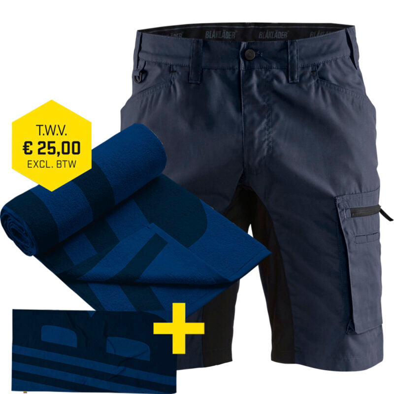Blaklader Bermuda 1449 Service Stretch + GRATIS Strandhanddoek