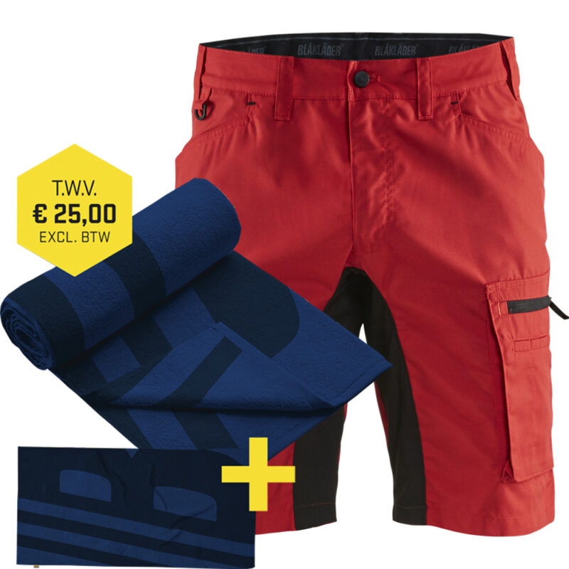 Blaklader Bermuda 1449 Service Stretch + GRATIS Strandhanddoek