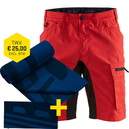 Blaklader Bermuda 1449 Service Stretch + GRATIS Strandhanddoek