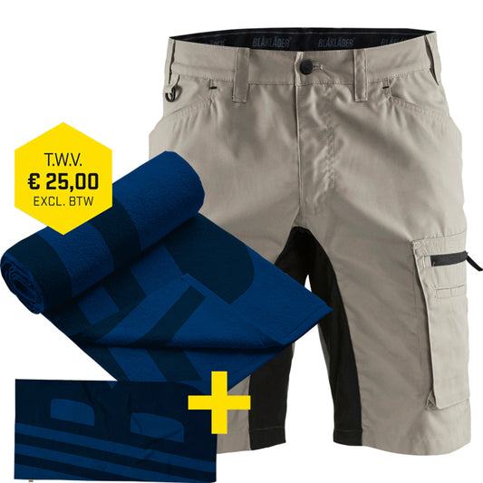 Blaklader Bermuda 1449 Service Stretch + GRATIS Strandhanddoek