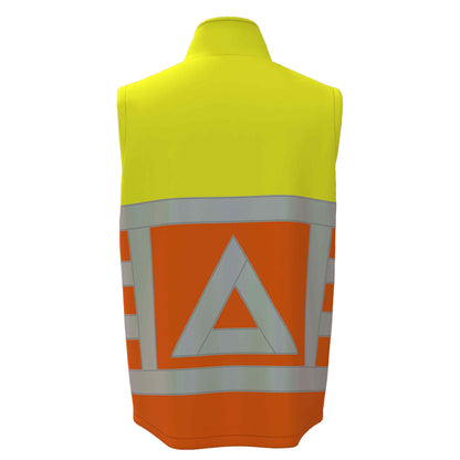 Bestex Softshell Bodywarmer Verkeersregelaar RWS BWVKR100. Kleur: Fluor Oranje / Fluor Geel