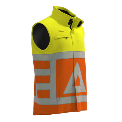 Bestex Softshell Bodywarmer Verkeersregelaar RWS BWVKR100. Kleur: Fluor Oranje / Fluor Geel