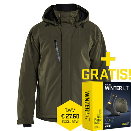 Blåkläder 4484 Lichtgewicht Winterjas 4-weg Stretch Donker Herfstgroen / Zwart