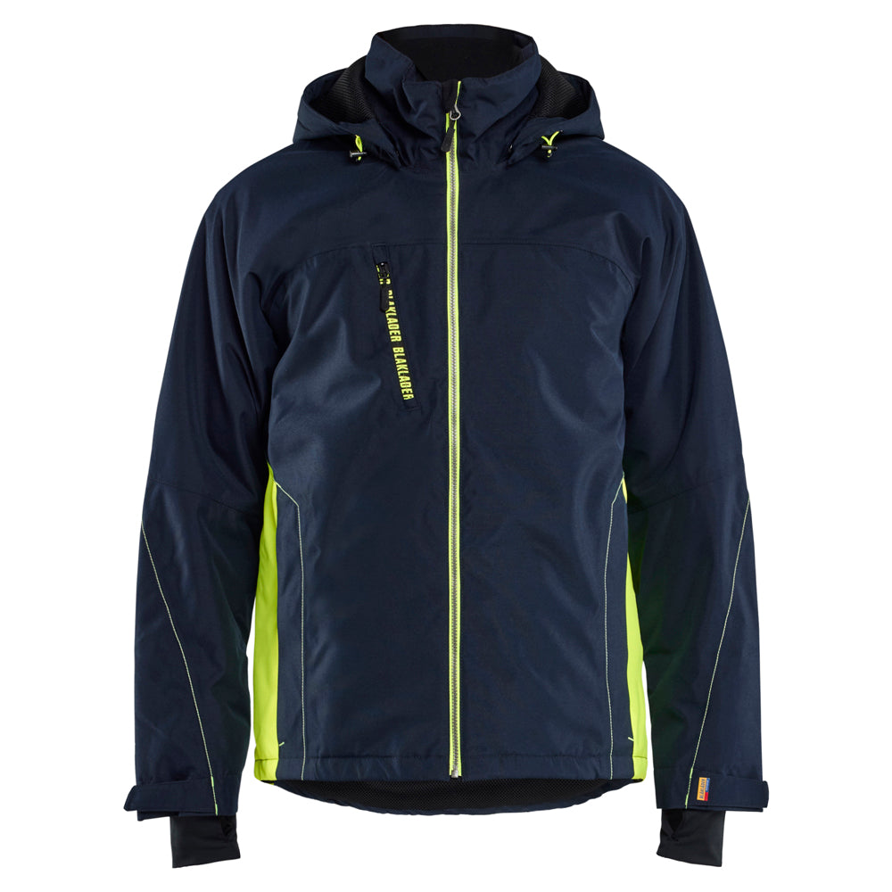 Blaklader Lichtgewicht Winterjas 4890 Donker Marineblauw / Fluor Geel