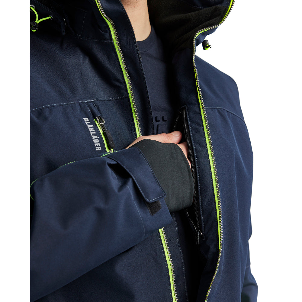 Blaklader Lichtgewicht Winterjas 4890 Donker Marineblauw / Fluor Geel