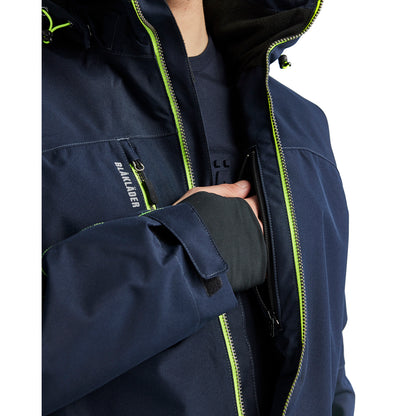 Blaklader Lichtgewicht Winterjas 4890 Donker Marineblauw / Fluor Geel