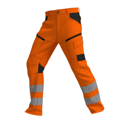 Bestex 4-weg stretch werkbroek WBSRWS100 volgens de RWS normering EN20471 in de kleur fluor oranje.